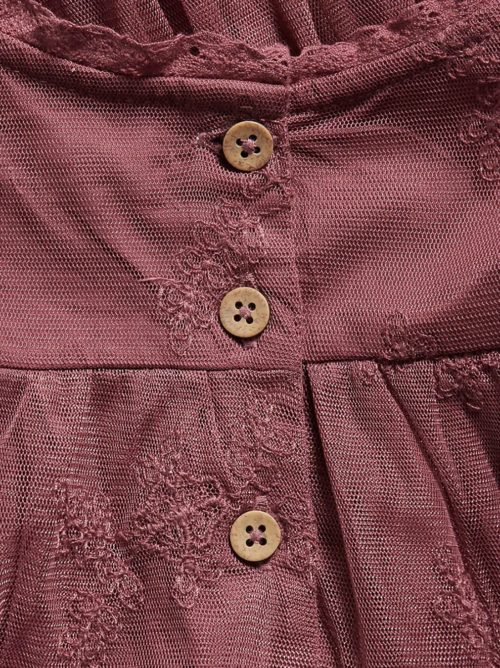 Kids' Red Embroidered Dress - Image 2