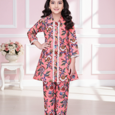 Blossom Garden Girls Floral Kurta Set