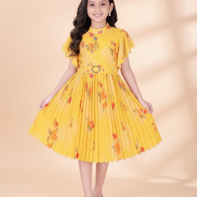 Sunshine Bloom Pleated Dress