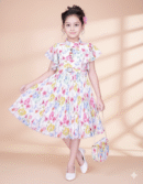 Floral Bliss Pleated Midi Dress for Girls