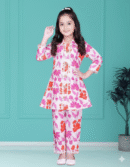 Bloomy Pink Floral Kurta Set for Girls